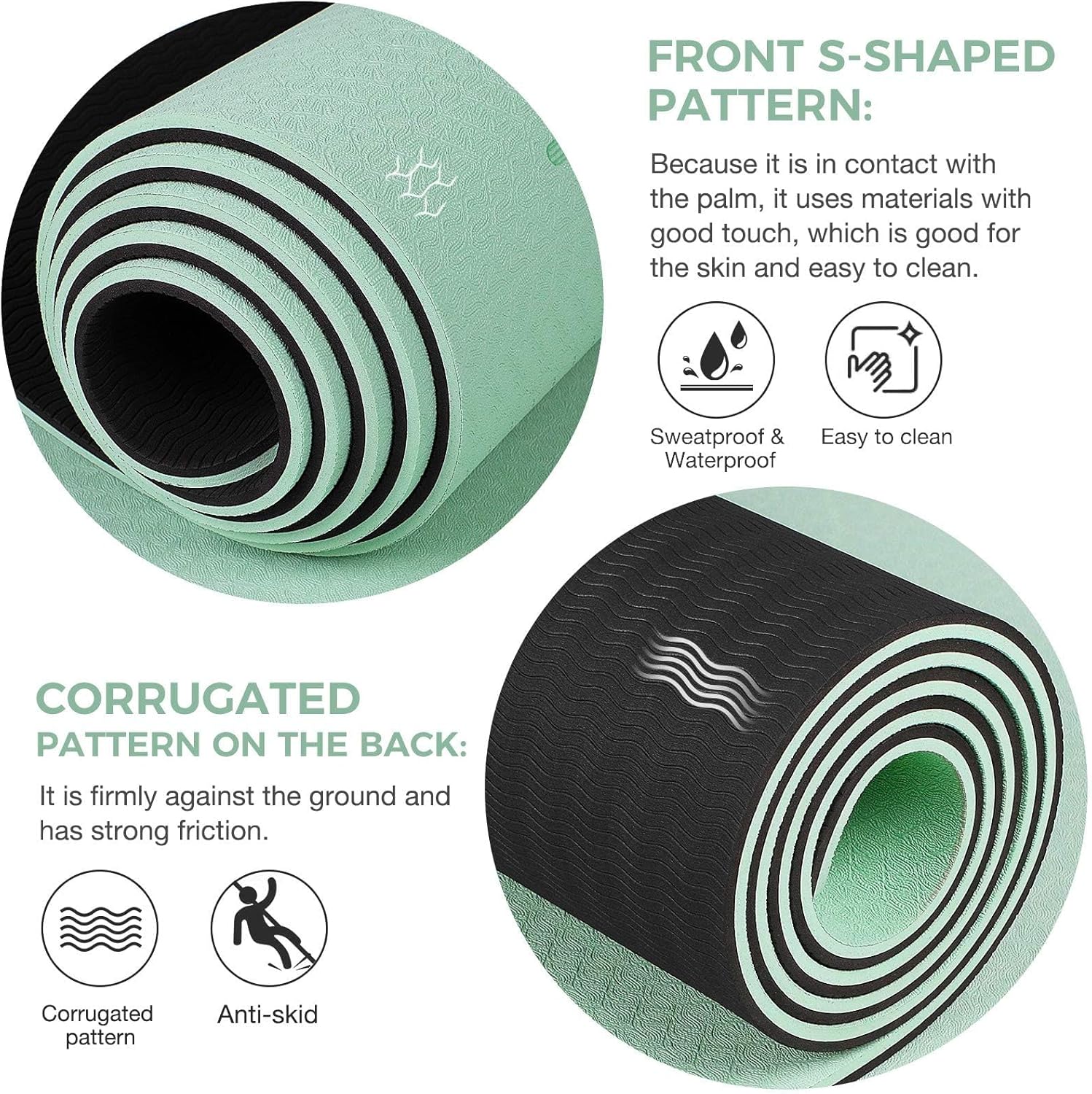 Non Slip Extra Wide Yoga Mat with Alignment Mark - Image 2